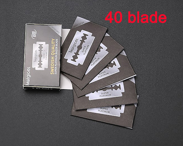 10-100pcs razor blades double-edged blades, manual old-fashioned razor shaving and facial hair removal razor manual razor blades: Zilver