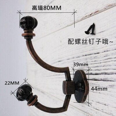 Ganchos de pared de cerámica de calabaza, ganchos decorativos, ganchos de pared, ganchos de abrigo Retro antiguos, ganchos de perchero, muebles de Metal: 7