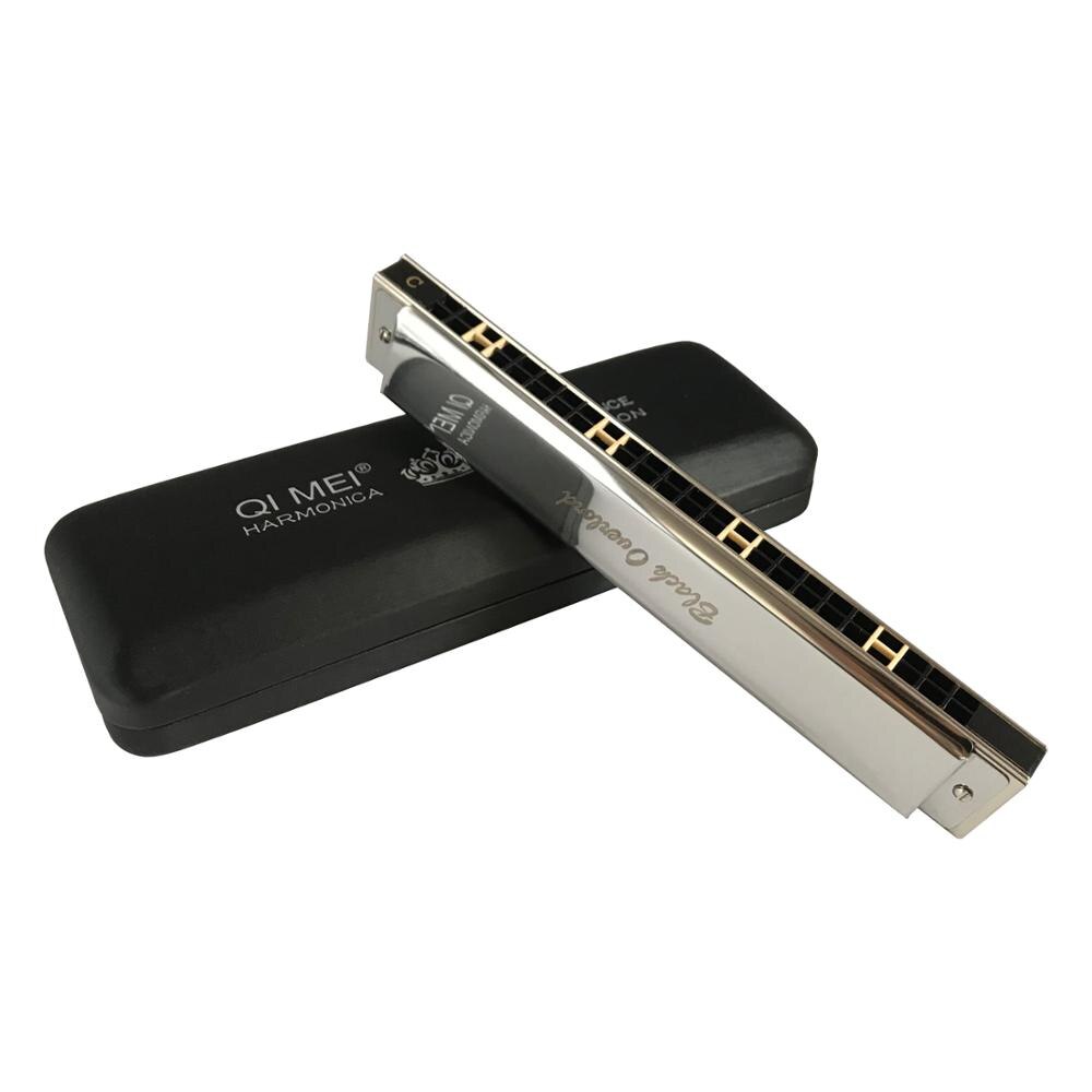 QIMEI 24 hole harmonica, key of C: Silver