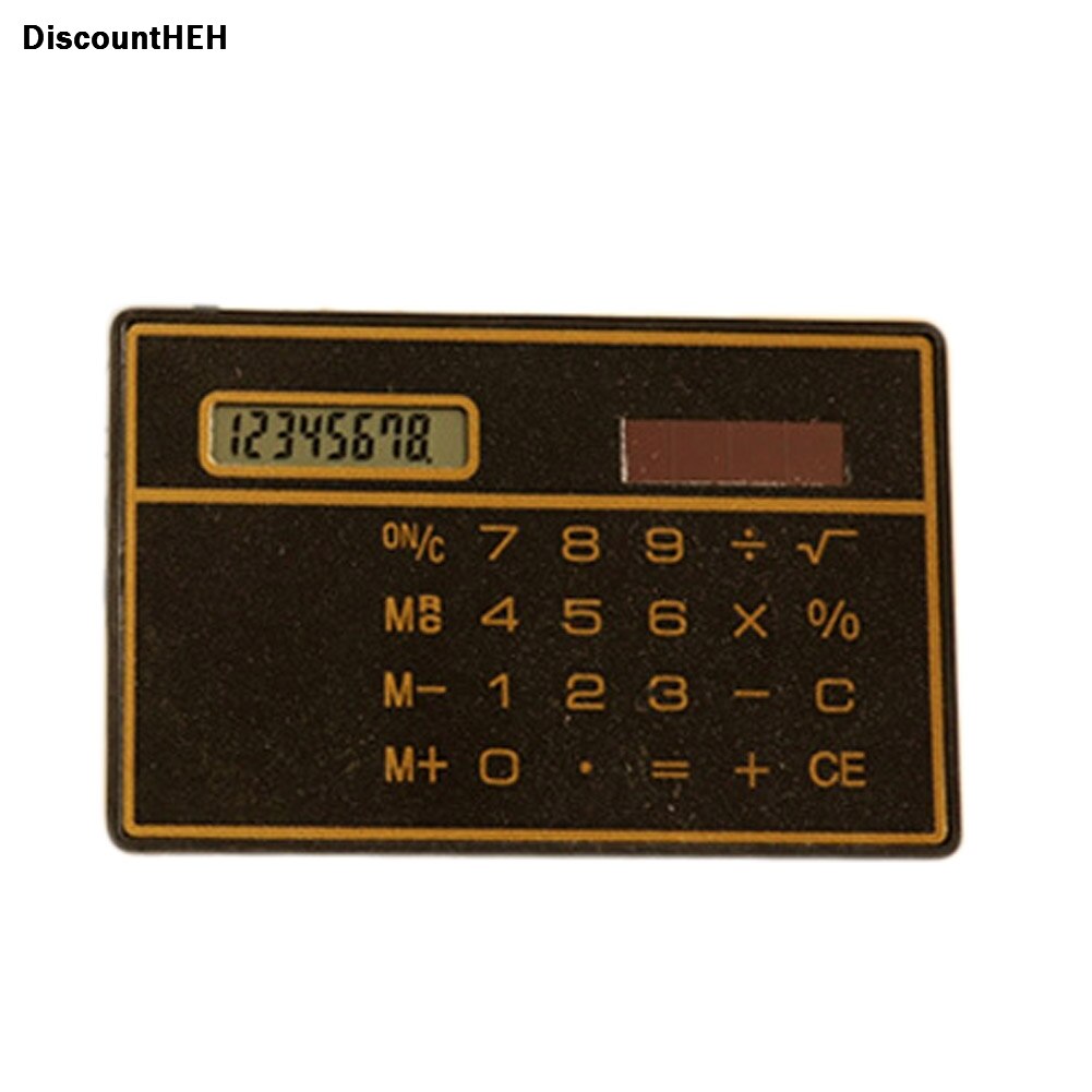 Rechner Ultradünne Mini Scheckkartenformat 8-stelliges Solarbetriebene Taschenrechner Büro Schulbedarf Zufällige Farbe