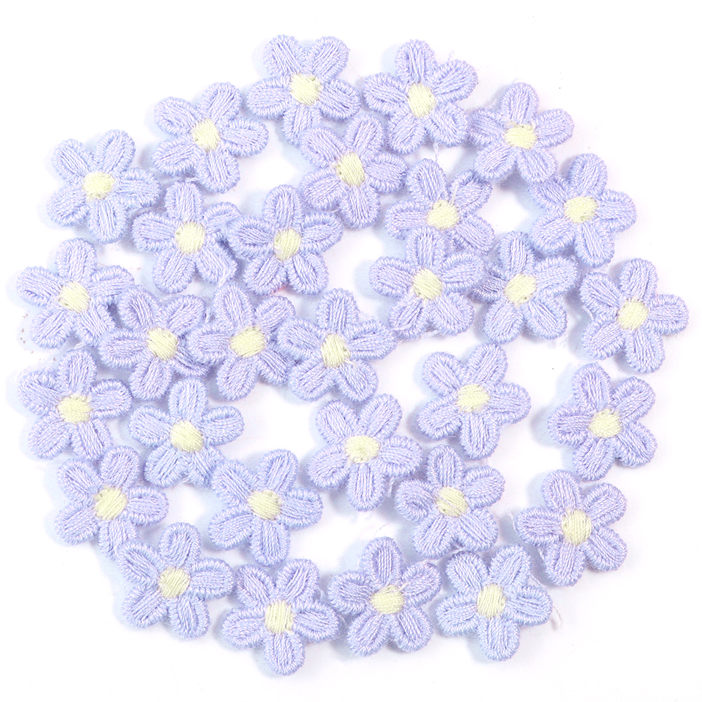 30Pcs Multicolor Flower Appliques Lace Floral Flower Embroidery Patch DIY Sewing Clothes Headwear Wedding Home Decorate Supplies: Blue