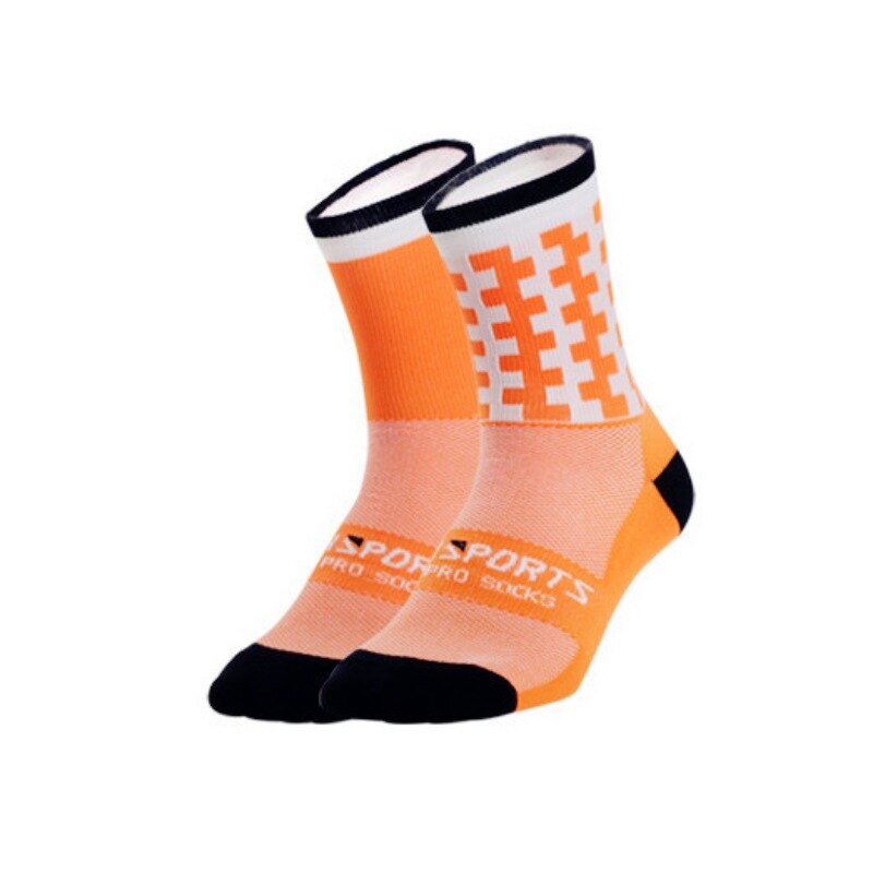 Running Bicycle Riding Socks Compression Mid Stocking Mountaineering Socks Words Printed Sports Unisex Cycling Sock !: Orange
