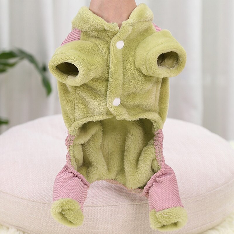 Ropa para perros, Otoño Invierno, abrigo cálido para perros pequeños, chaqueta para cachorros, traje, pantalones bonitos de amor con flores, mono para perros Chihuahua