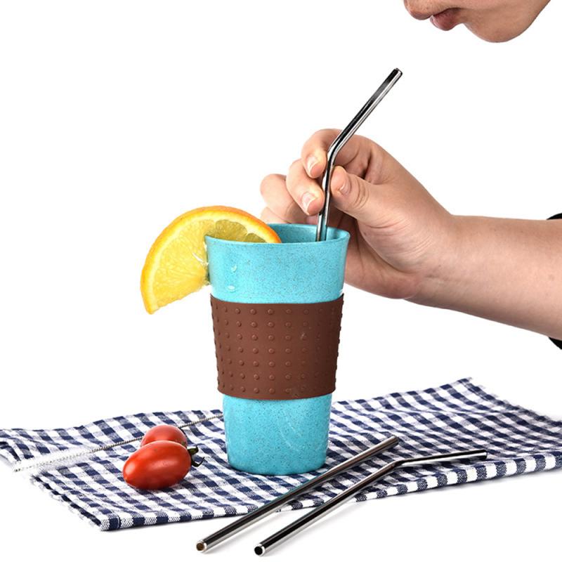 3Pcs Straw Reusable Straws Include Brush Bends Straight Tubes High Quality Environmentally Friendly Stainless Steel Straws