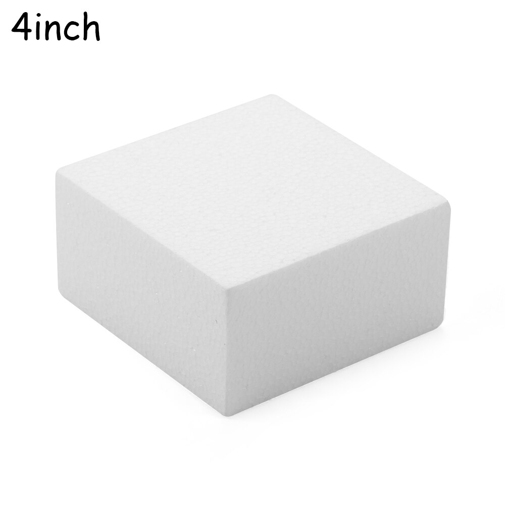 4/6/8/10 inch DIY Practice Model Cake Foam Mold Sugarcraft Dummy Party Heart Shaped Polystyrene Styrofoam Kitchen Accessories: Square 4inch