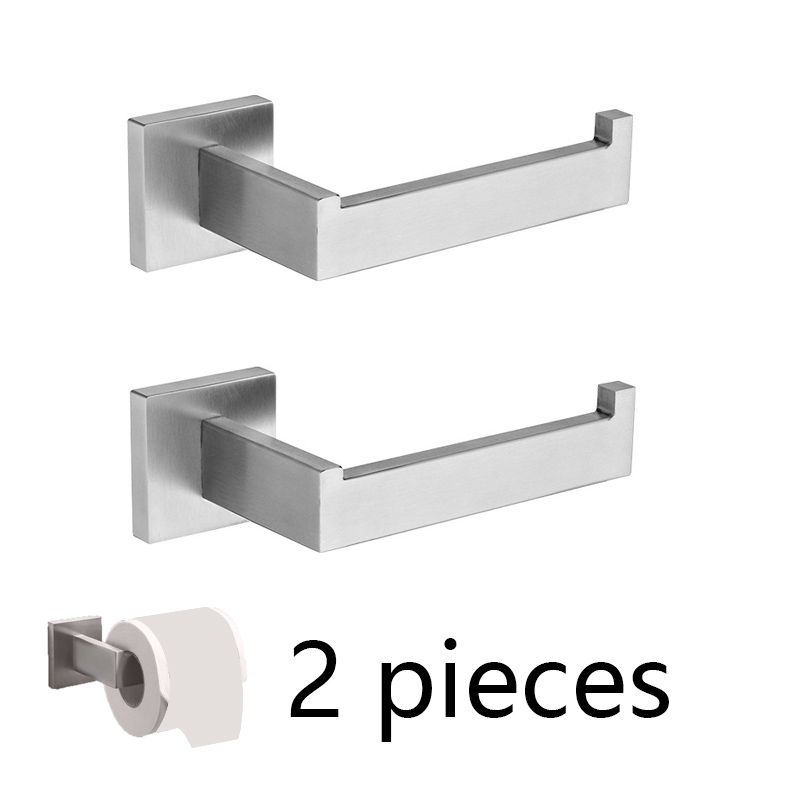 Stainless Steel Bathroom Hardware Kit Brushed Nickel Towel Rack Toilet Paper Holder Towel Bar Hook Bathroom Accessories: green