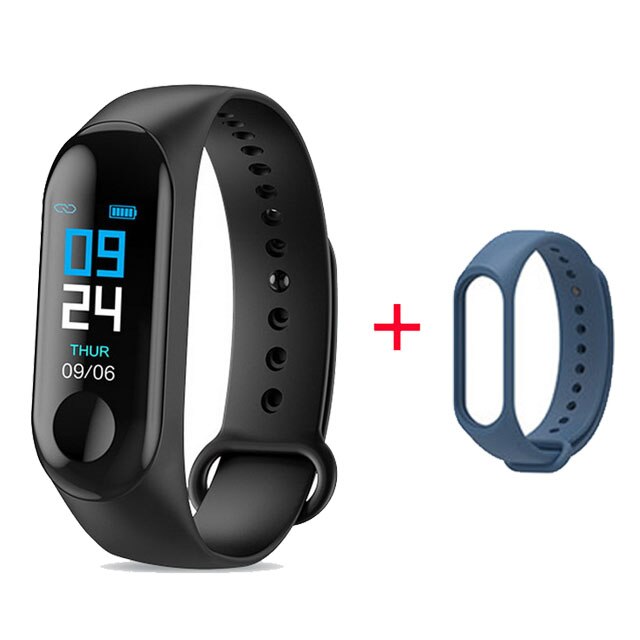 Pulsera inteligente PK Mi Band 5 y Bit 5, pulsera inteligente deportiva para IOS, Xiaomi y Honor, compatible con Mi Band 3/4 y Bit 5: with dark blue strap