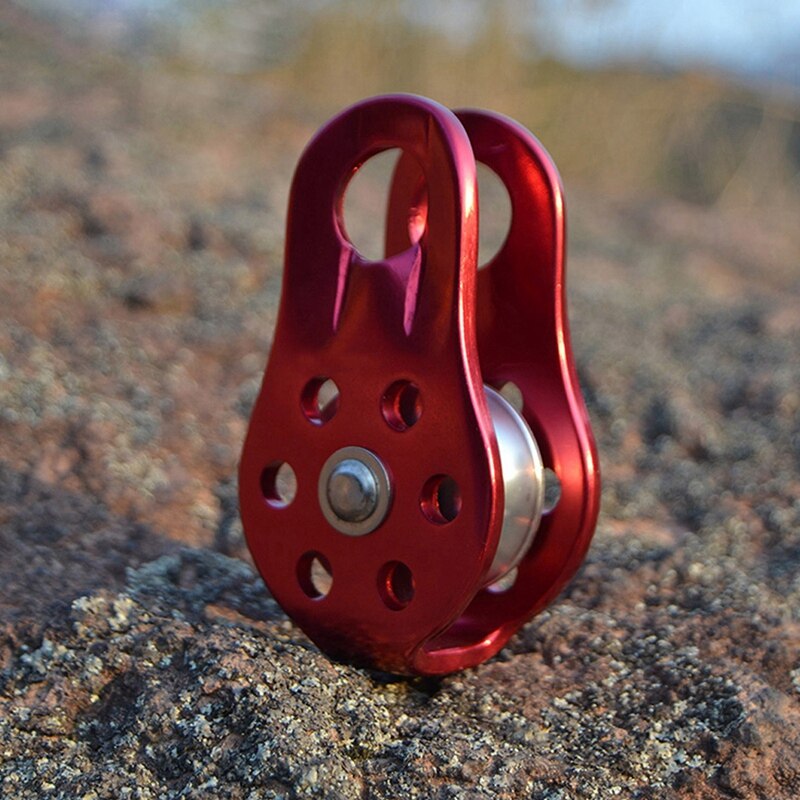 Outdoor Travel Climbing Rope Pulley 26Kn Fixed Pulley Mountain Adventure Crossing Pulley Climbing Climbing Downhill Rescue Equip