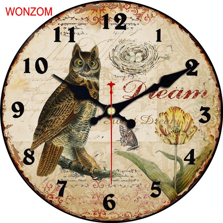 Night Uil Grote Vogel Wandklok Stille Non-Tickin Wandklok Leuke Uil Klokken, battery Operated Uil Klokken Muur Creatieve Thuis December