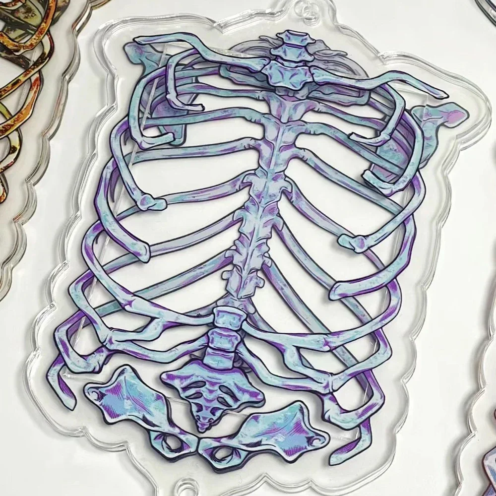 Mini marco de fotos de 3 pulgadas, 5,5x8,5 cm, tarjeta gótica, marco de exhibición acrílico Gumei, marco de fotos de esqueleto de calavera, puede acomodar el tamaño de la foto