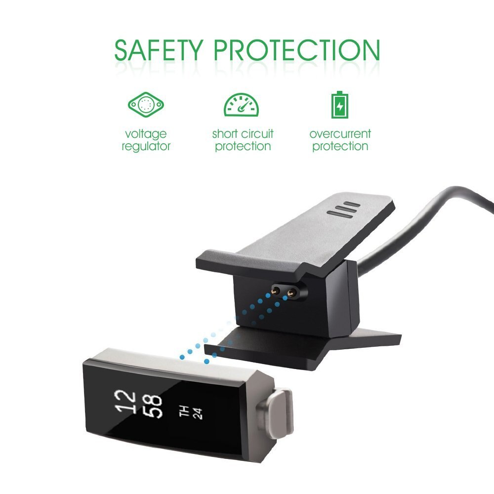 Charger with Reset Button for Fitbit Alta Replacement USB Charging Cable Cradle Dock Cable Adapter Smart Watches