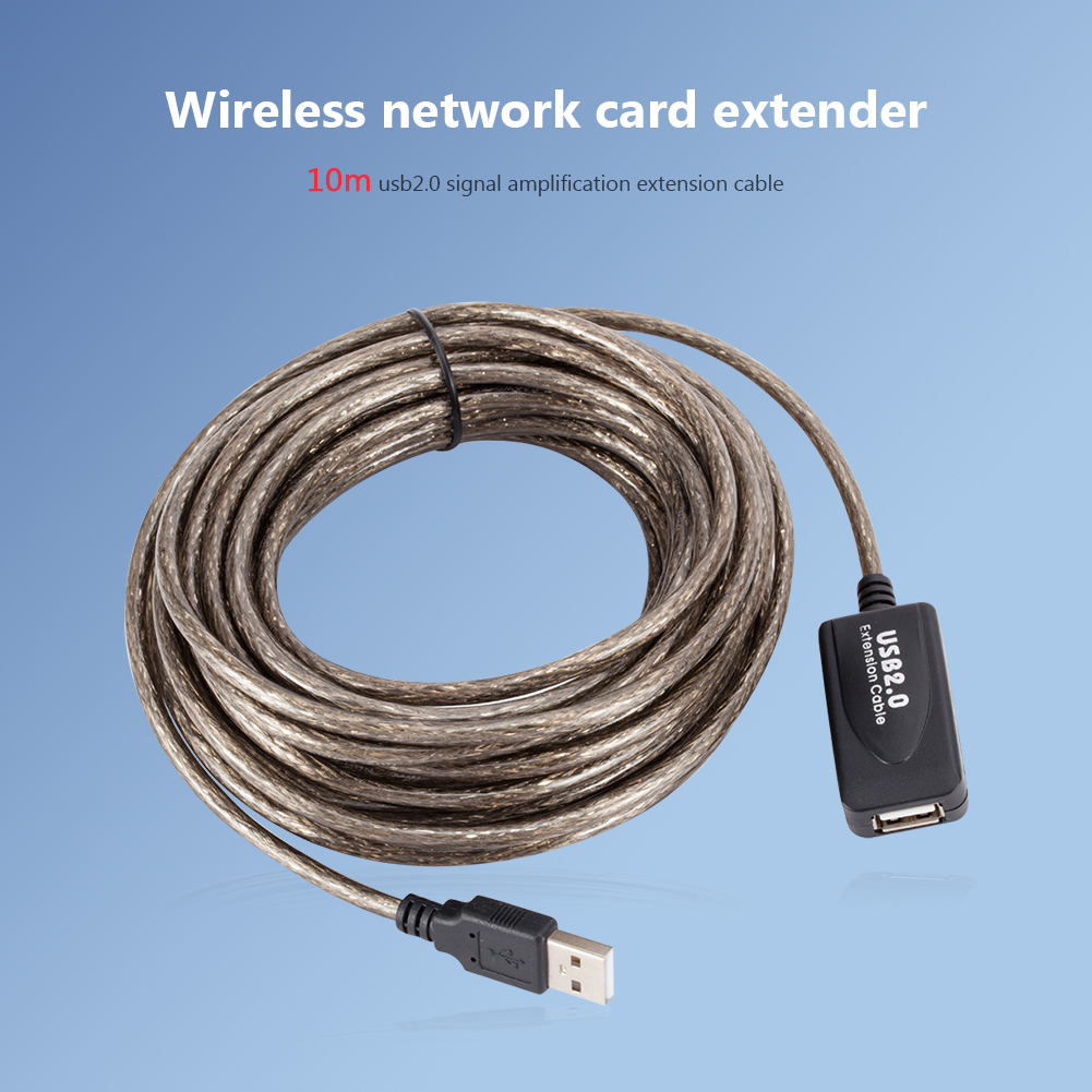 10m aktiva usb 2.0 förlängningskabel med repeater, en hane till en hona förlängningssladd