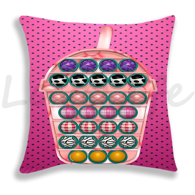 Pop Het Afdrukken Kussensloop Regenboog Kleur Leuke Kussenhoezen Sofa Stoel Bed Kussensloop Huis Decoratieve Kussensloop 45Cm * 45Cm: 4