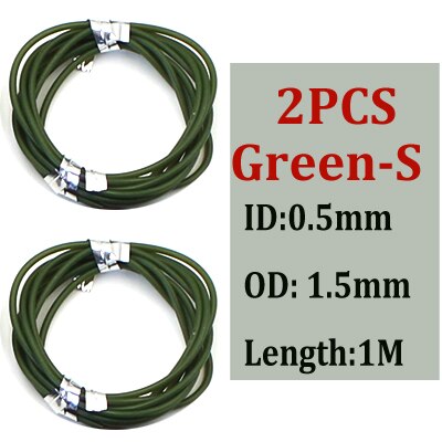 2 pçs acessórios de pesca da carpa shink tubo gancho linha mangas para o equipamento da carpa manga de borracha macio rig tubo manga fingir linha de pesca: 2PCS-Green-S