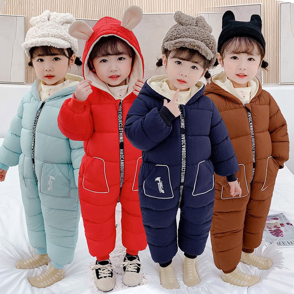 Baby Baby Cartoon Hooded Jas Jongens Meisjes Lange Mouw Romper Jumpsuit Winter Warm Comfortabele Baby Kleding Uitloper