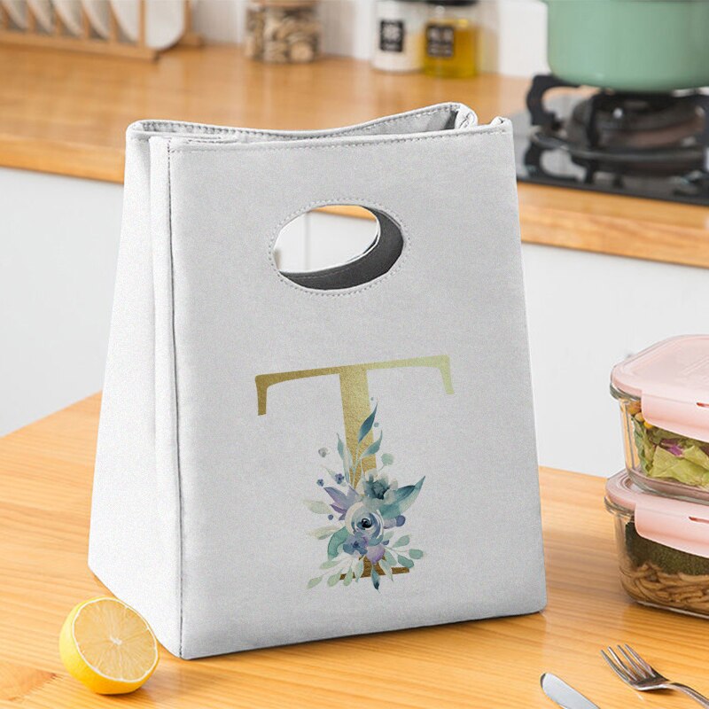 Gold Brief Unisex Isolierte Mittagessen Tasche Gedruckt Leinwand Mittagessen Box Picknick Tote Tasche Abendessen Behälter Lebensmittel Veranstalter: 9GoldgT