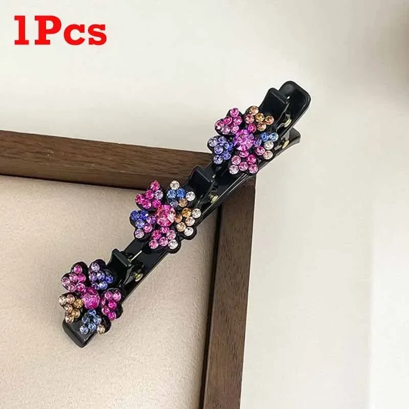 2/4pcs Korean Fixed Headband Hairpin Double Layer Braided Hairpin Hair Hoop Broken Hair Clip Women Hairpin Lazy Hair Accessories: Blue