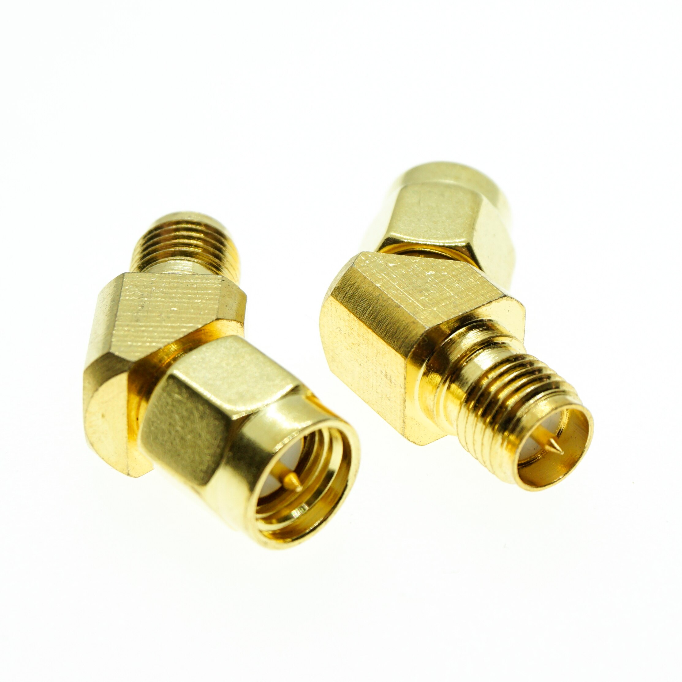 Sma Naar Rp Sma Connector Socket Type L Sma Male Naar Rp Sma Vrouwelijke 45 135 Graden Schuine Hoek goud Messing Coaxiale Rf Adapters