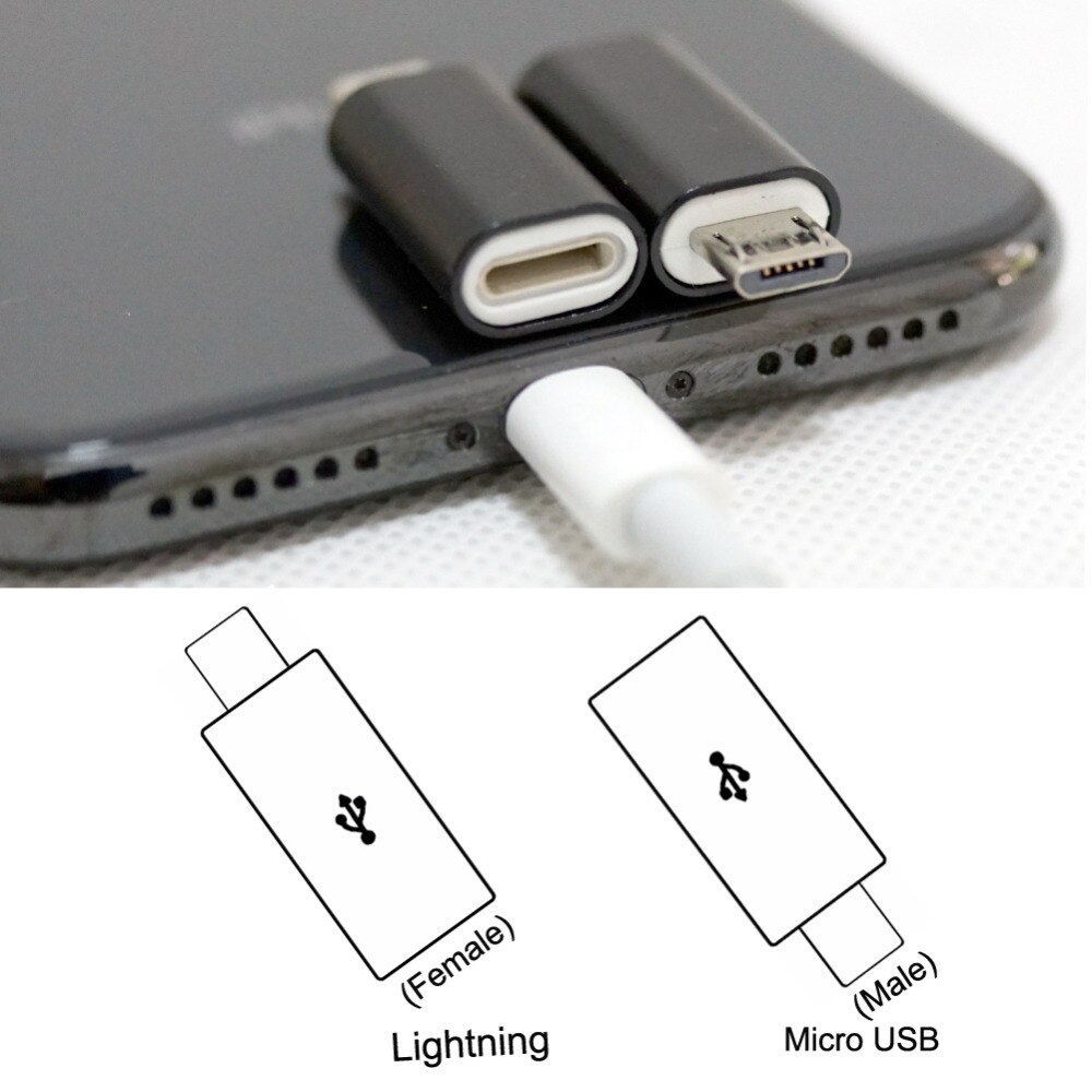 Usb type-c usb-c vrouwelijk naar lightning mannelijk adapter ,8- pins lightning vrouwelijk naar micro usb mannelijk adapter opladen opladen synchroniseren gegevens