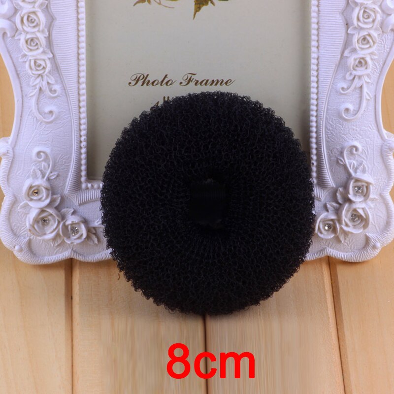 Pince à cheveux en forme de Donut pour femmes, outils de coiffure, pour chignon, pour femme, bandeau élastique, accessoires pour cheveux, porte-queue de cheval pour fille: Black 8cm