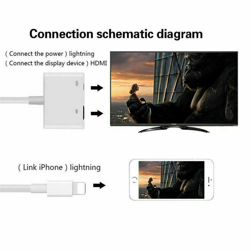 Cable For Lighting Male To Female Cable HD AV Adapter Cable Support IPad Ipod IPhone IOS 1080P HDMI-compatible