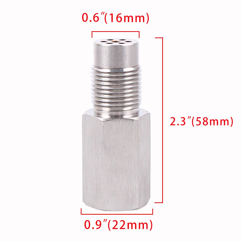 Stainless Steel Oxygen Sensor Fitting Bungs Extension Straight Adapter With Mini Catalystic Converter M18X1.5
