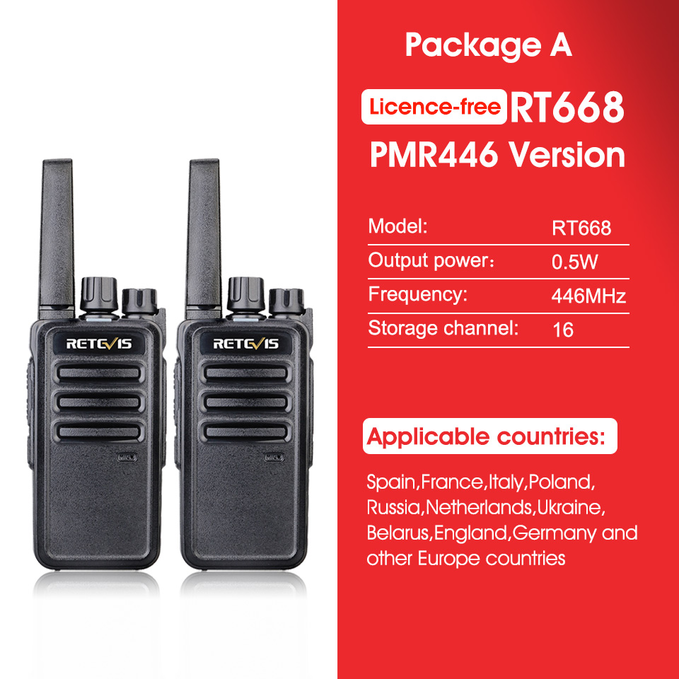 Retevis Walkie Talkie 2 Stück RT668 PMR 446 FRS Walkie-Talkies Zwei-Wege-Radio Tragbare Kommunikationsausrüstung PTT-Radio Hotel Café: Camo
