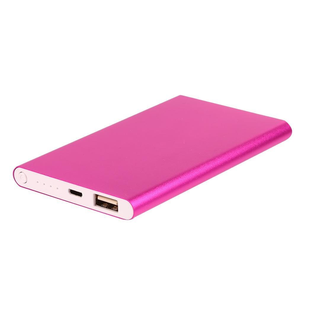 Ultra-thin External Battery Power Bank 12000 mAh Portable Generic Emergency Mobile Power Charger For Cell Phone Tablets: Rose Red