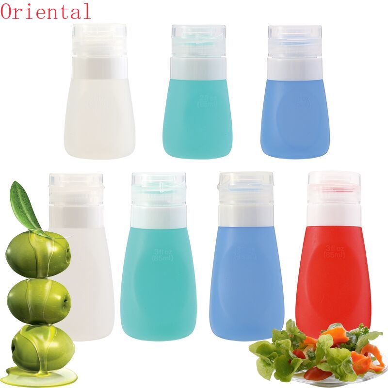 55ml Silicone Sauce Squeeze Bottle ,Salad Dressing Containers,Portable Soft Leak Proof Squeezable Bottle for Salad Sauce