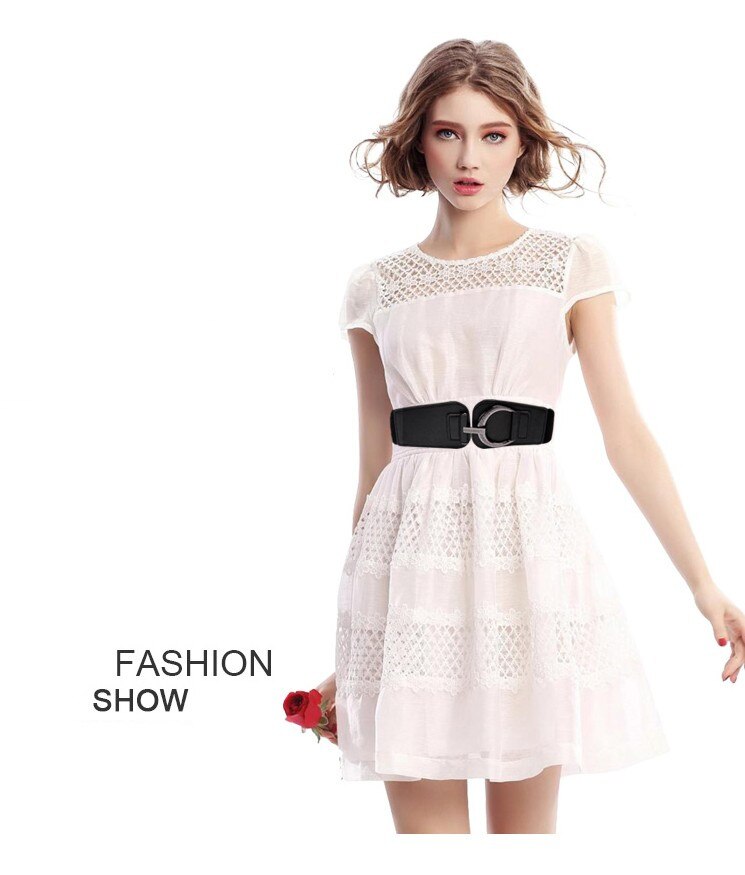 Mode Zwarte Cumberbanden Dame Brede Elastische Lederen Riem Jurk Jas Buikband Ceinture Luxe Gordel Rode Vrouwen