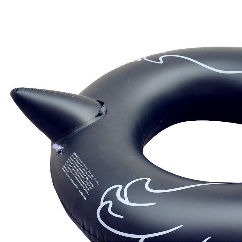 Flotador inflable para piscina con forma de cisne, flotador circular para piscina en blanco y negro, salvavidas