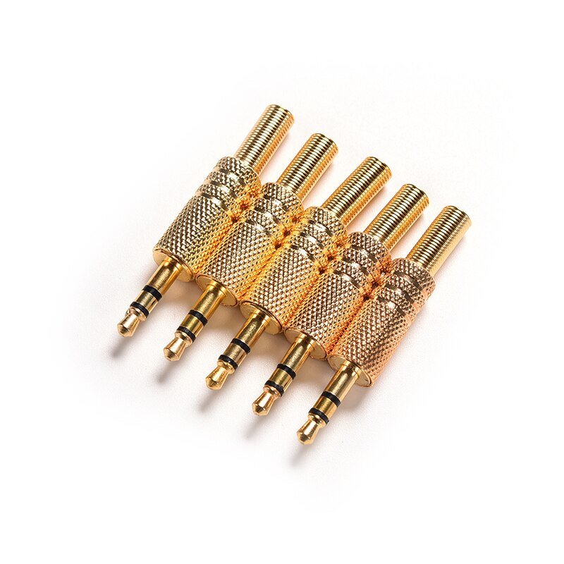 5Pcs 3.5Mm Stereo Audio Jack Plug Mini 1/8Inch Jack Plug Hoofdtelefoon Male Plug Coax Kabel audio Adapter Connector Solderen