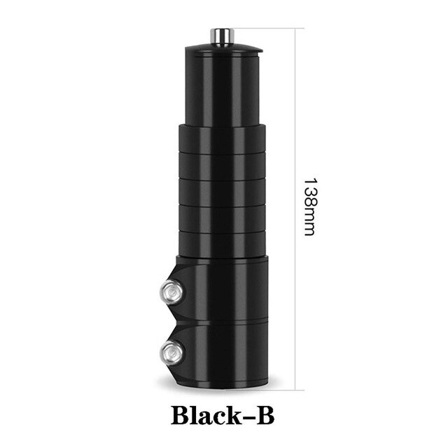 Mountain Fietsstuur Vorkbuis Rise Up Extender Extension Head Up Adapter Aluminium Steel Racefiets Stuurpen: 138mmBlack