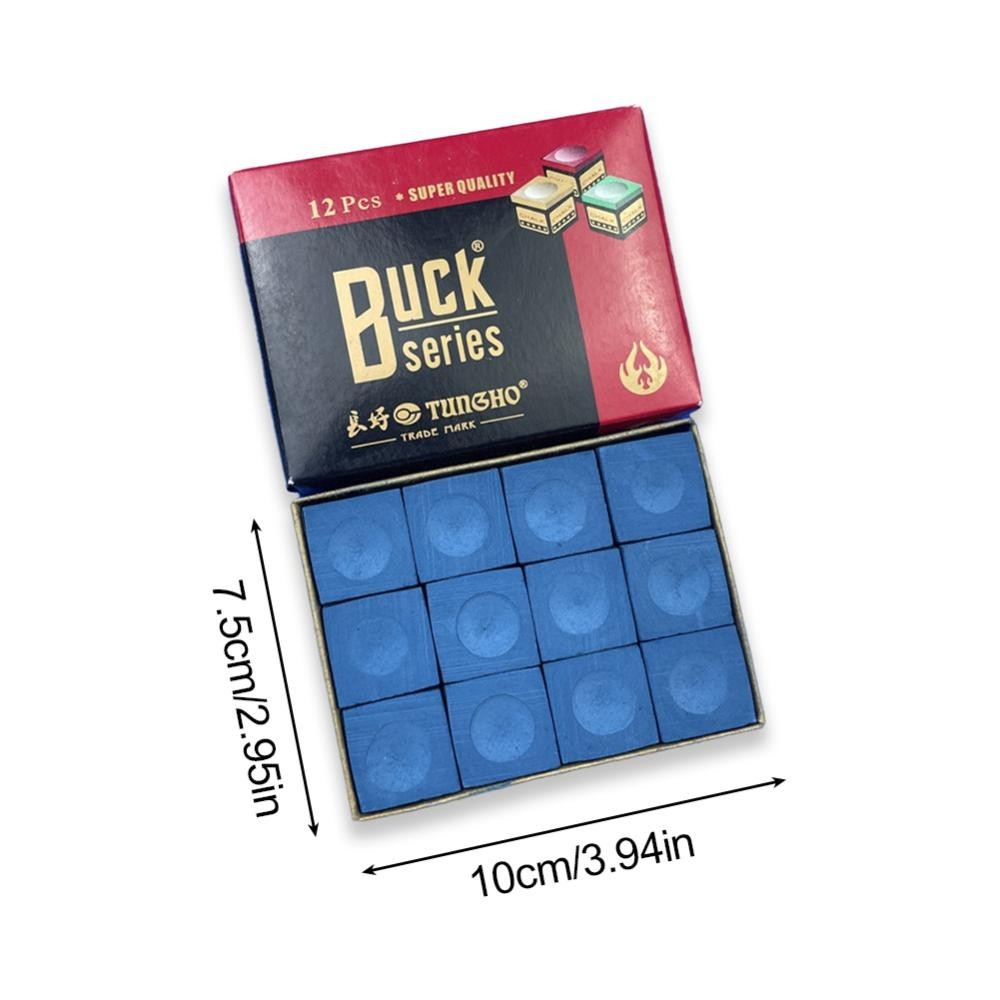 12PCS/Box Billiard Cue Tip Chalk American Black 8 Pool Cue Tip Square Powder Billiard Supplies Accessories