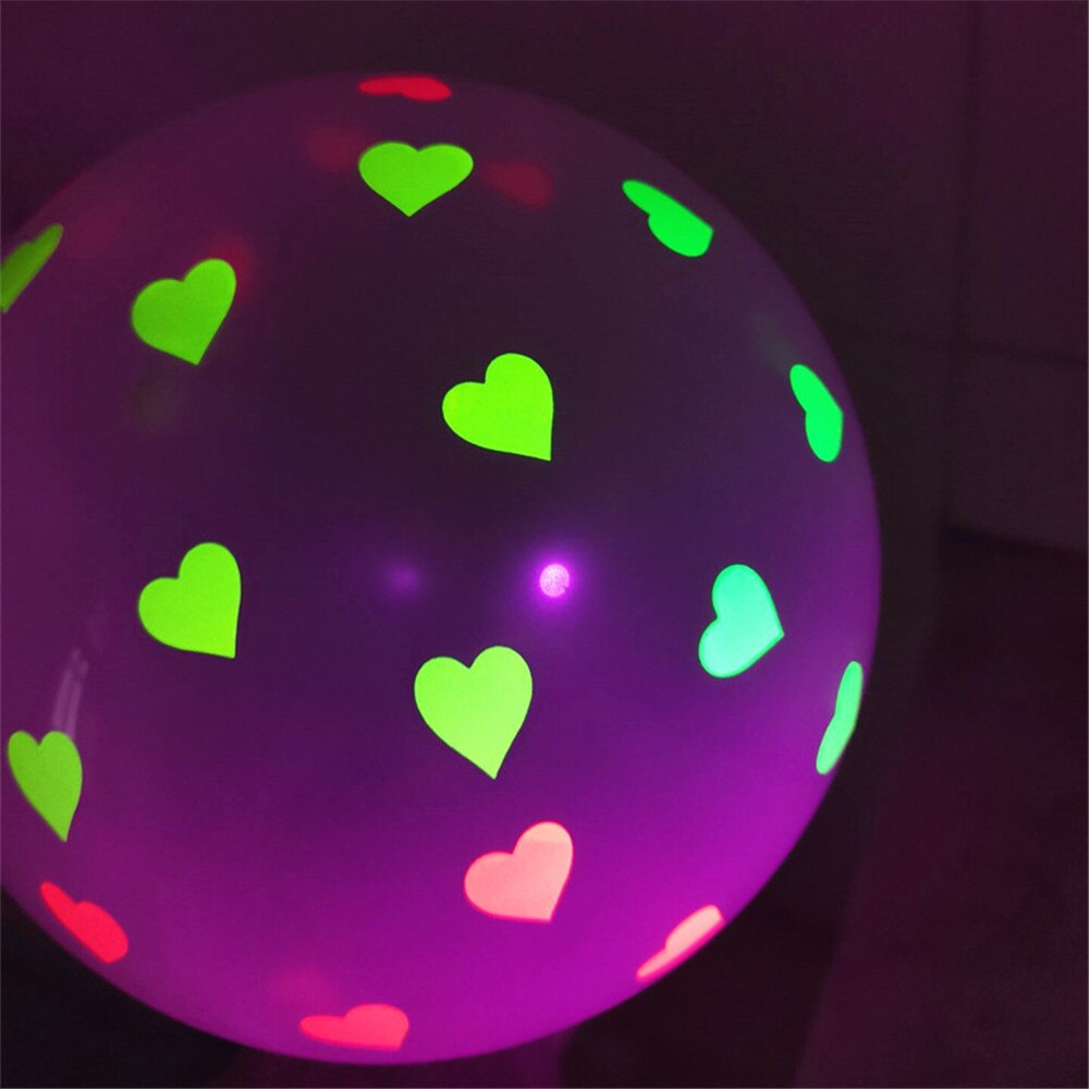 50/100Pcs 12inch Neon Luminous Balloons UV Blacklight Reactive Balloons Fluorescent Star Dot Wedding Birthday Party Decoration