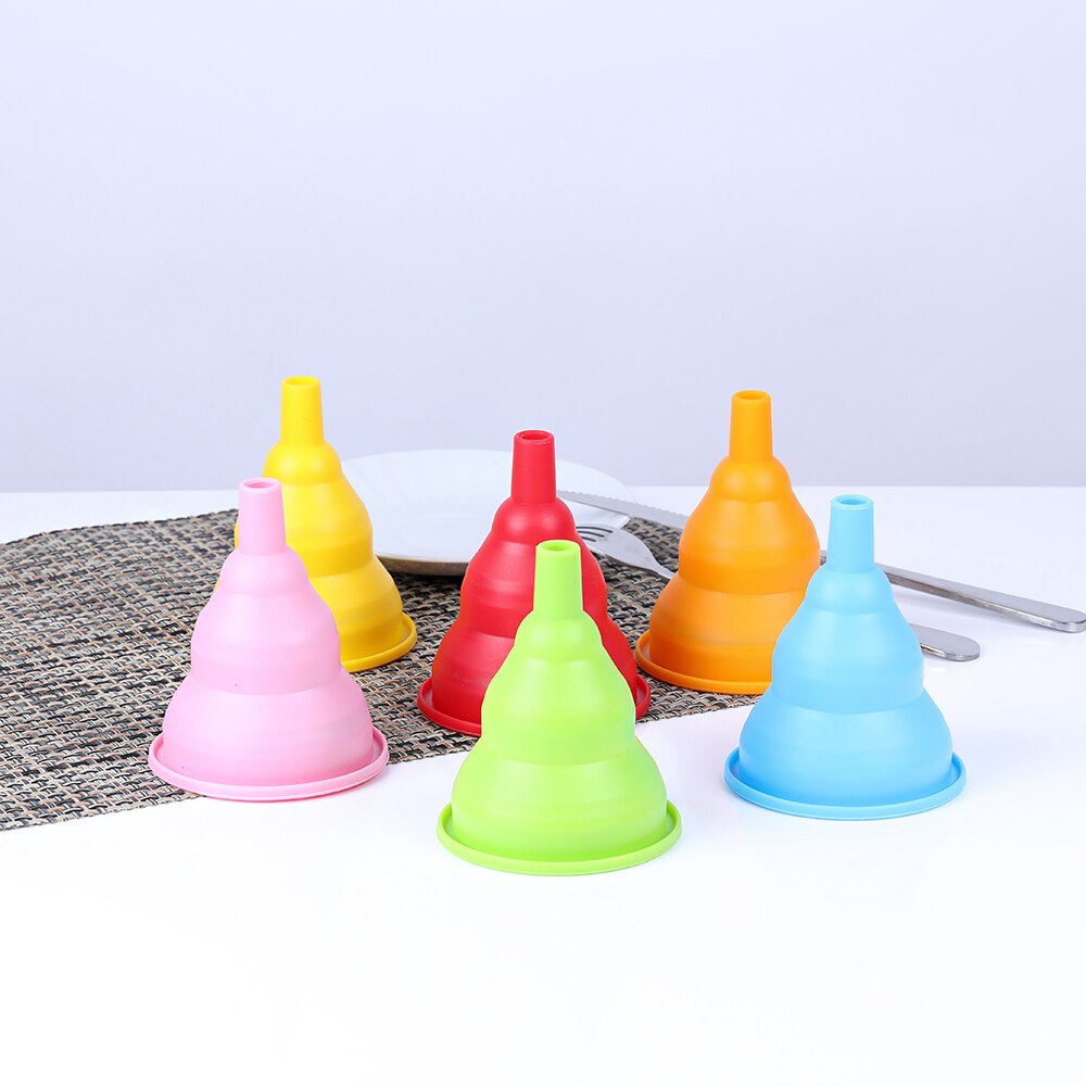 1Pcs Specialiteit Gereedschap Trechter Mini Siliconen Gel Inklapbare Trechter Keuken Vouwen Warmte Olie Slip Water Vloeistof Trechter Hopper