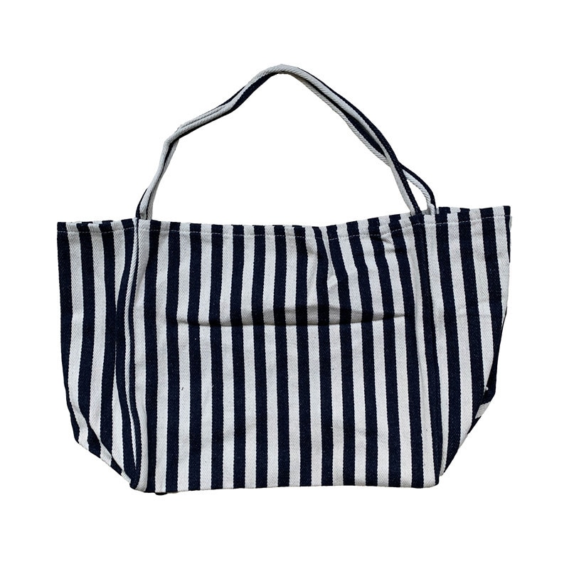 Bag Female Spring and Summer Large Capacity Canvas Bag Pinstripe Shoulder Bag Shopping Bag Bolsas De Mujer