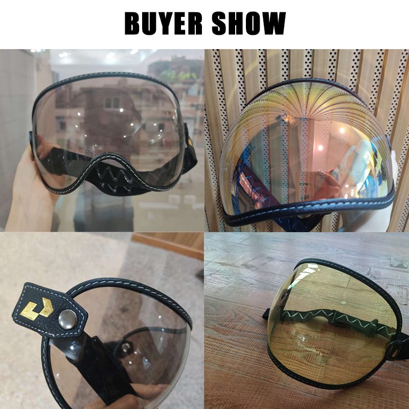 Retro-motorradbrille mit universellem bubble-visier und uv-schutz, vintage-motorradbrille, helmvisier, robust
