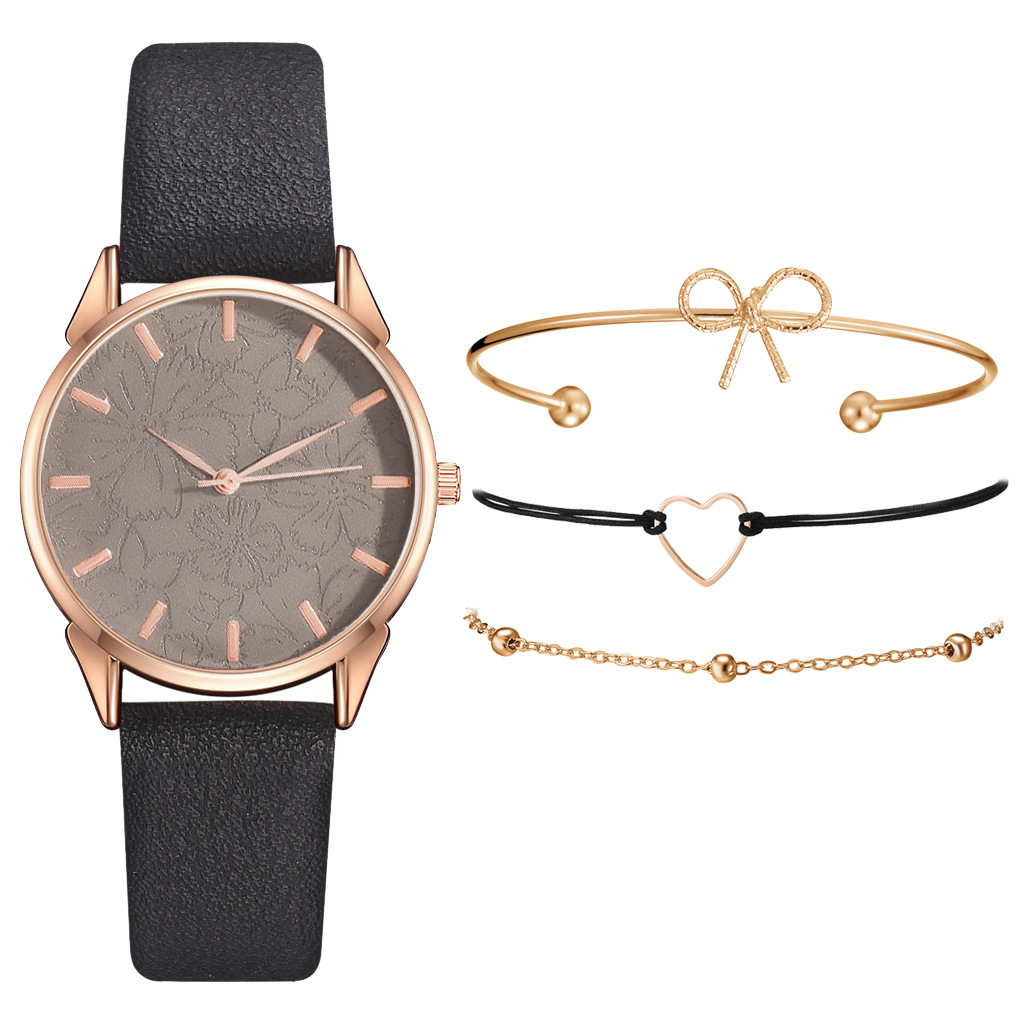 2022 4Ps Eenvoudige Mode Mode Horloge Quartz Horloge Vrouwen Klassieke Pu Band Dames Horloge Reloj De Señoras: 9