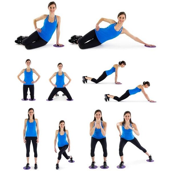 Dual Sided Gliding Discs Core Sliders Exercise Sliding Workout Strength Carpet