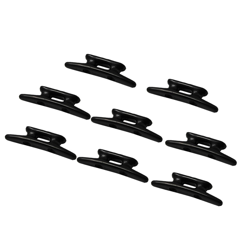 Paquete de 8 tacos de nailon para muelle de 3 pulgadas con 2 agujeros, piezas negras de barco de nailon de alto impacto, perfectas para muelles de barco o decoración marítima