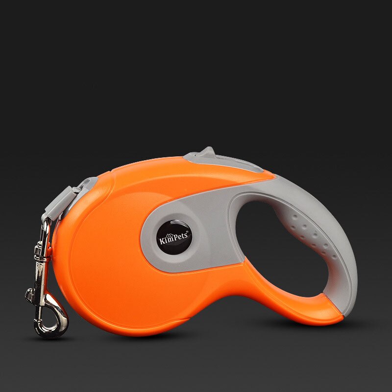 Kimpets 3m/5m sisäänvedettävää koiran talutushihnaa lemmikkieläinten automaattinen talutushihna kestävä keskikokoinen koira vetoköysi pennun kävelyhihnat 6 väriä: Oranssi / 3m