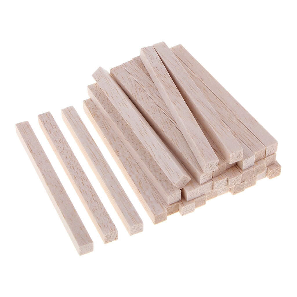 Bâton de Balsa carré inachevé, bloc de tige en bois pour enfants, fabrication d&#39;ornements artisanaux DIY 50/80/100/130/150mm
