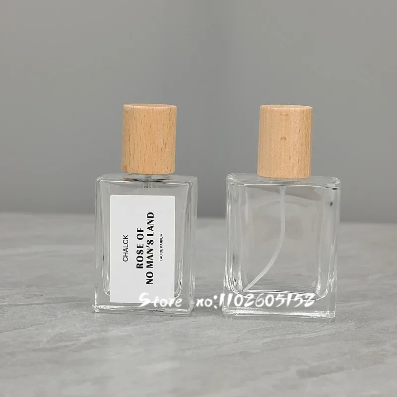 10 stuks 30ml/50ml parfumflesjes vierkant glazen draagbare sprayflesjes grote inhoud vervangende lege flesjes walnoot