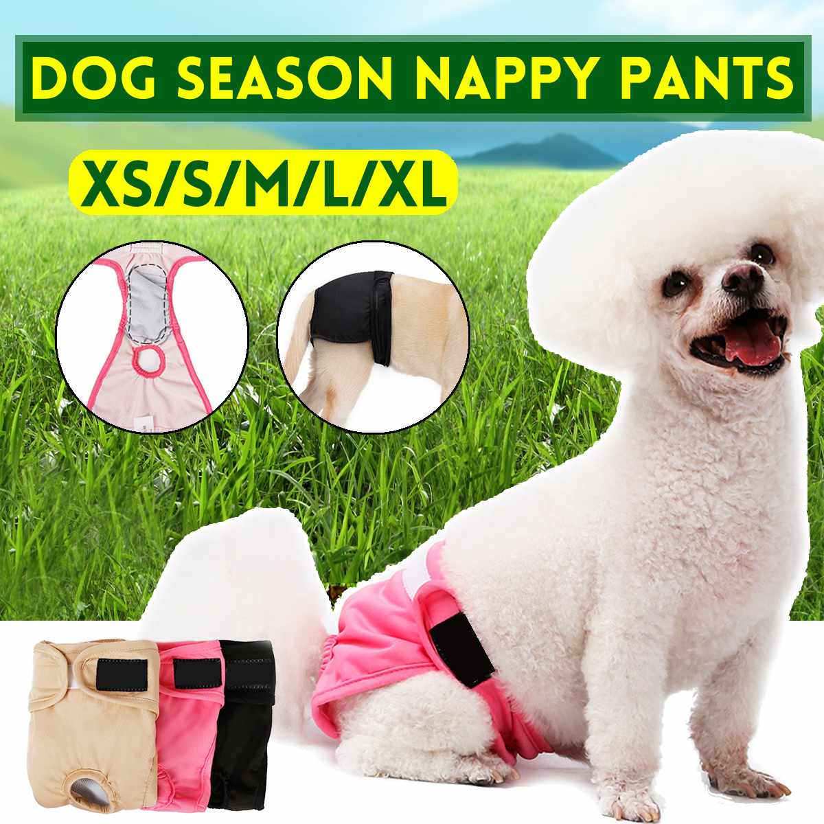 1Pcs Hond Luier Fysiologische Broek Sanitaire Herbruikbare Wasbare Vrouwelijke Hond Slipje Shorts Luier Ondergoed Slips Voor Honden XS-XL
