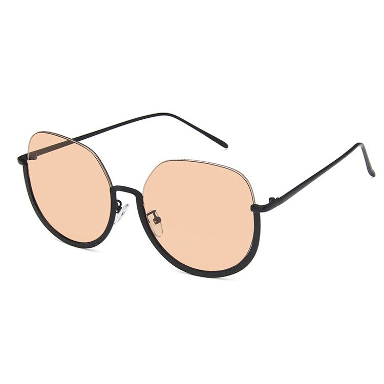 girls' sunglasses in with transparent star sunglasses in half frame: Orange