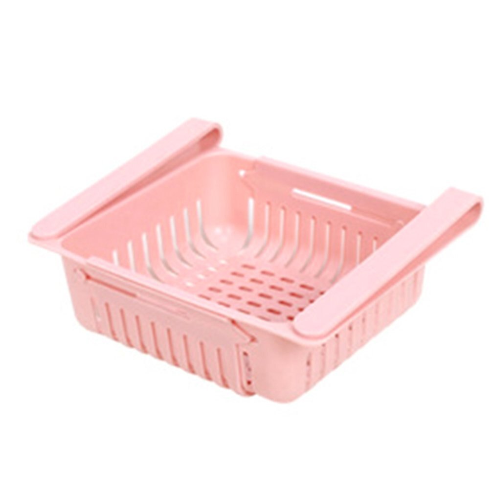 Fast Kitchen Storage Rack Organizer Kitchen Accessories Organizer Shelf Fridge Storage Shelf Box Drainable Storage Box: pink