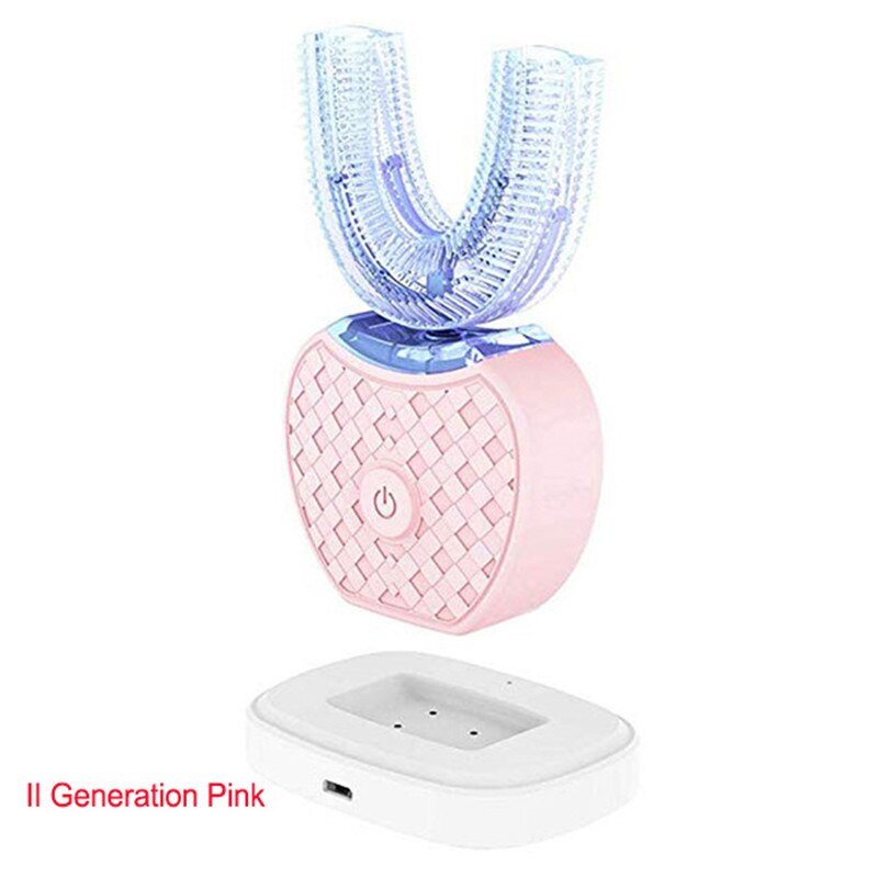 Brosse à dents électrique sonique automatique 360 degrés, brosse à dents électronique Ultra sonique degrés, Rechargeable USB, 4 modes, brossage des dents: II Generation Pink
