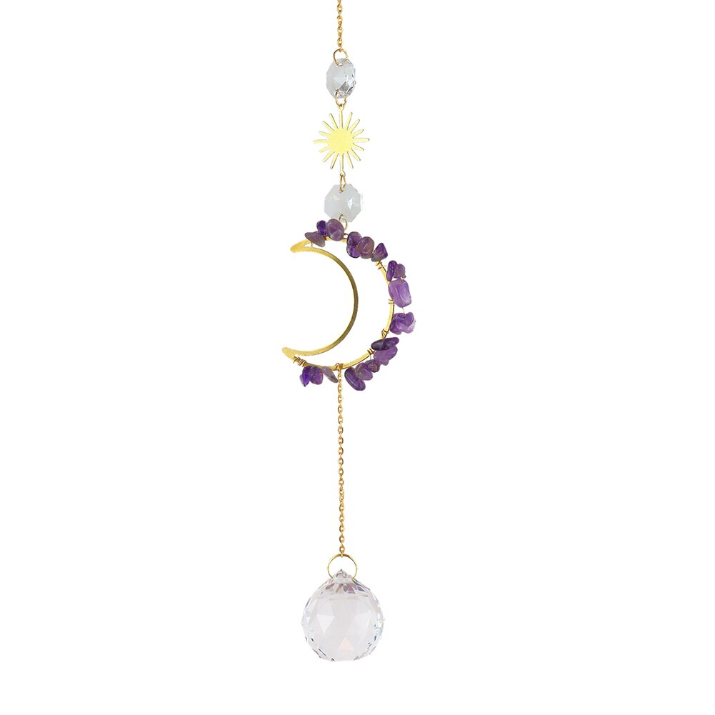 Big Crystals Wind Chime Prism Sun Catchers Handmade Jewellery Garden Hanging Dream Catcher Pendant Rainbow Chaser Ornament: 02