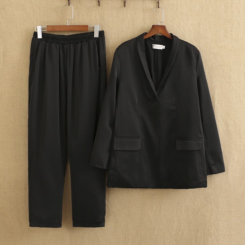 Plus Size Women Clothing Two Piece Set Formal Occasion Dress Two Piece Outfits Large Size Suits Office Attire Spring And Fall: XL